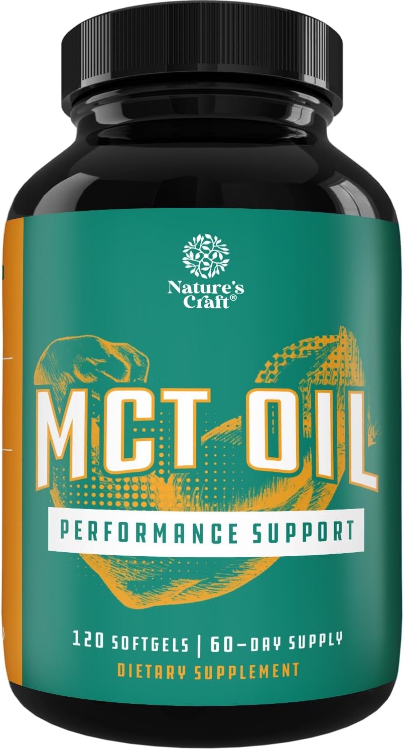 C8 MCT Oil Softgels - Medium Chain Triglycerids MCT Coconut Oil Supplement with Caprylic/Capric Triglycerides for Body Sculpting, Enhanced Energy & Stamina - Keto Supplements for Weight Loss - 120 Ct