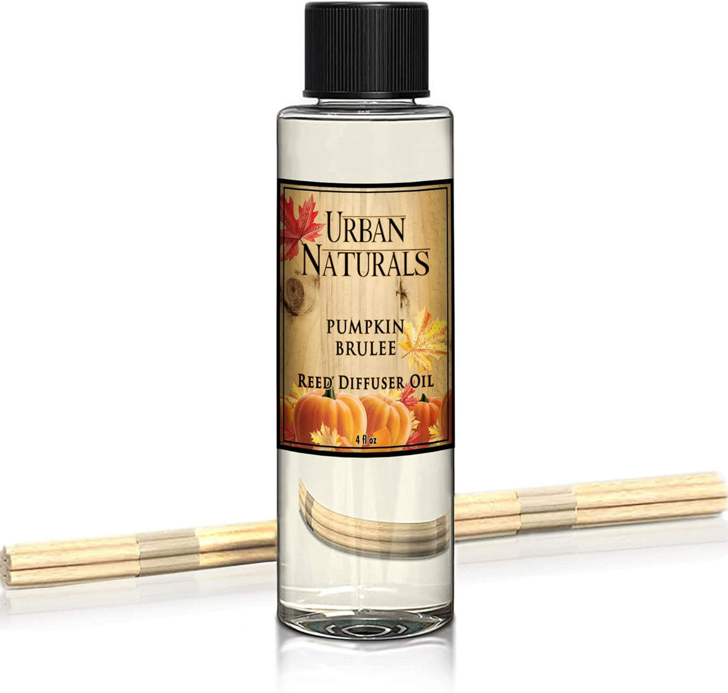Urban Naturals Pumpkin Brulee Reed Diffuser Refill Oil | Autumn & Winter Home Scent | Creamy Pumpkin Pie, Nutmeg, Maple & French Vanilla | Made in The USA