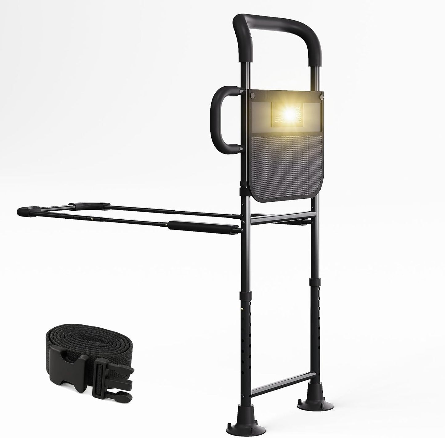 HOMEAL Bed Rails for Elderly Adults Safety, Reinforced Bedrails for Elderly Adults with Ergonomic Grab Bar Bed Handrails, 3-Ways Adjustable Bedside Assist Bed Cane Guard Railings for Seniors(Black)