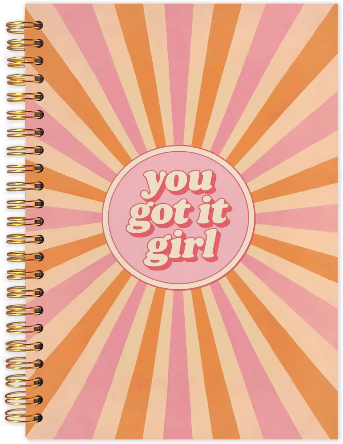 Inspirational Girl Spiral Journal Notebook 5.5x8.3in, Retro Boho Sunshine You Got It Girl Motivational Journal, Inspirational Gifts Notebooks for Women Note Taking, Hardcover Notebook