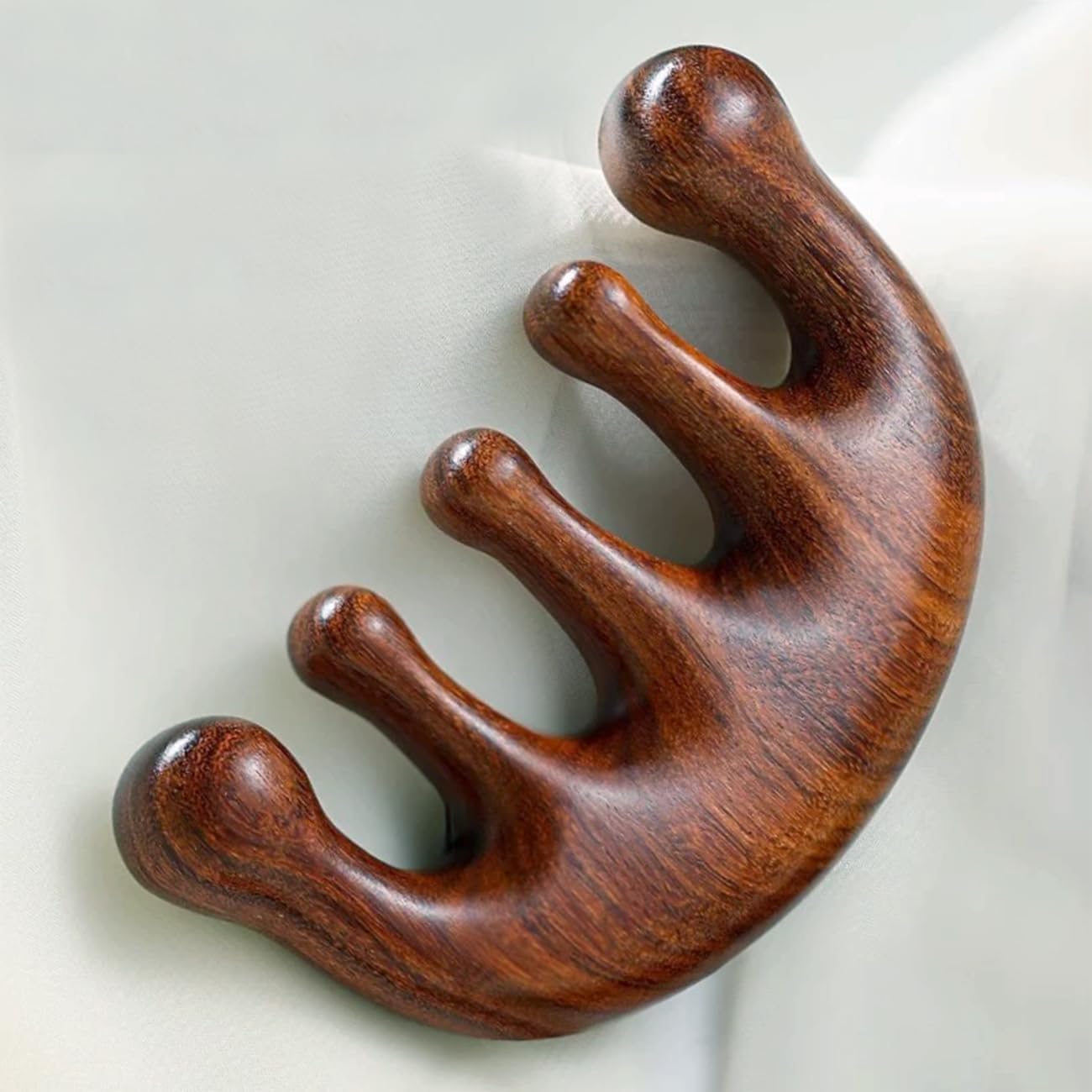 Wooden Scalp Massager Hair Growth - 100% Sandalwood Handmade Wide Tooth comb Comb, Head Massager Scalp and Acupoint Massage, Promote Blood Circulation