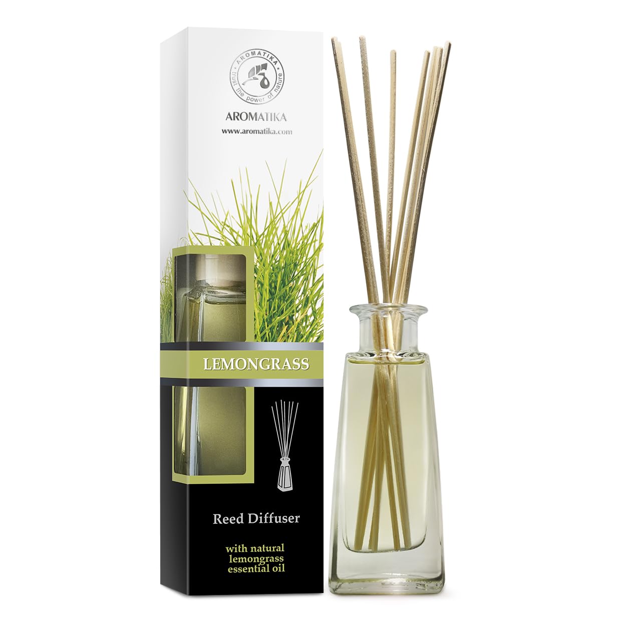 Lemongrass Oil Diffuser - Scented Reed Diffuser - Alcohol Free - Gift Set - Best for Aromatherapy - Room Air Freshener