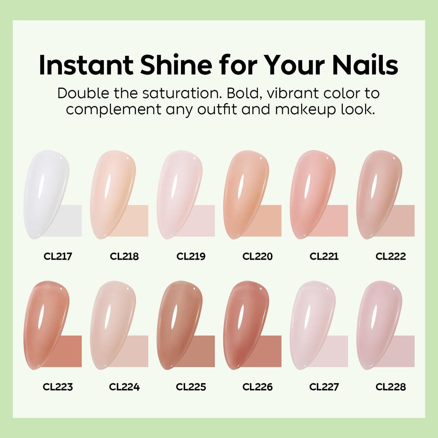 Luxbon 12 pcs Gel Nail Polish Set - Spring Color Set Long Lasting Gel Polish, uv led Soak Off Nail Art Designs Manicure Kit 001