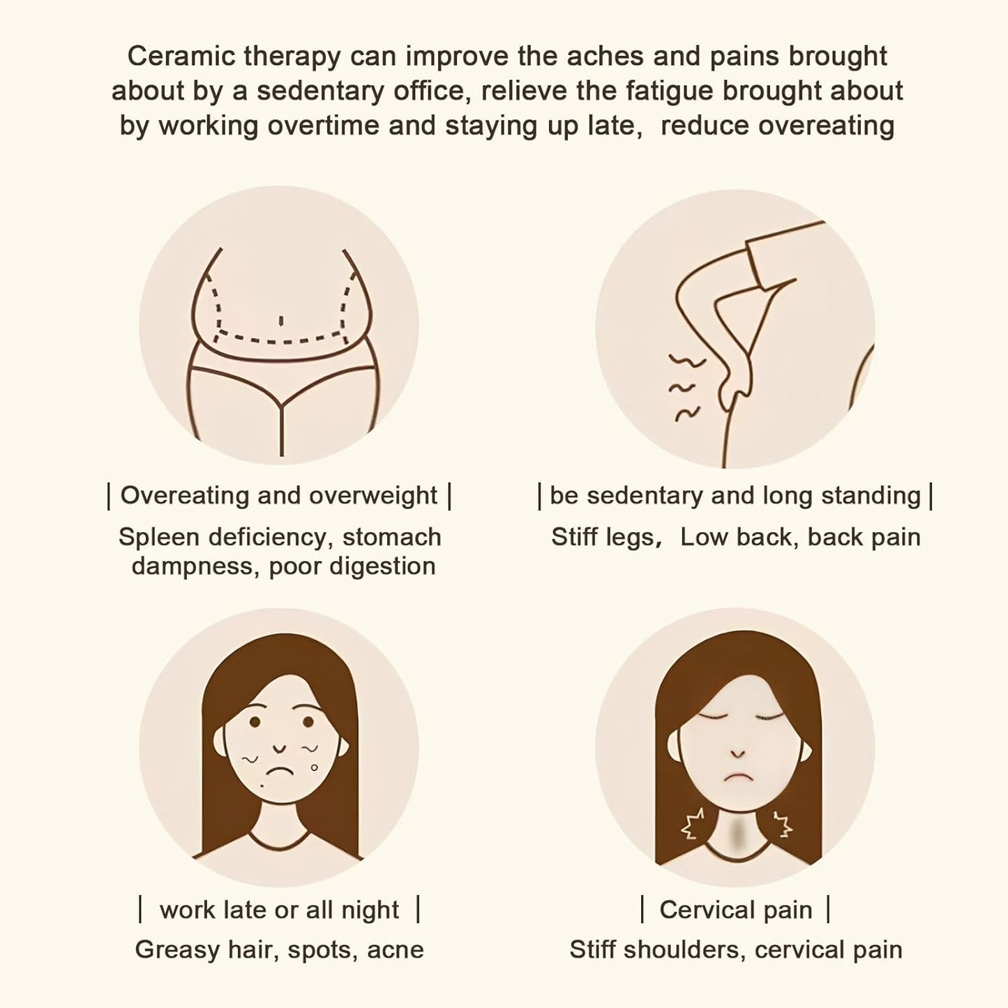 Cool Ceramic Therapy GUASHA Body Massage Tool, Lymphatic, Back Massager Stick, Muscle Relief Massage Ergonomic Design