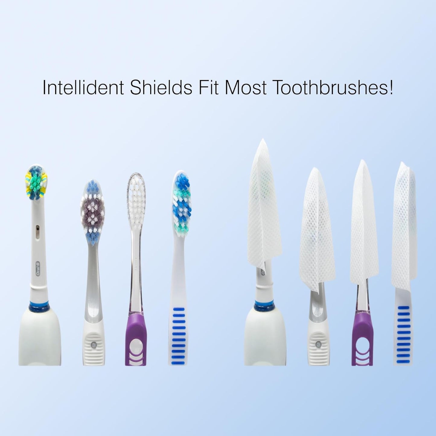 Intellident Toothbrush Shields - Pack of 10 Toothbrush Head Cover Caps - Breathable, Quick-Drying & Disposable - Perfect for Travel, Home & Office Use