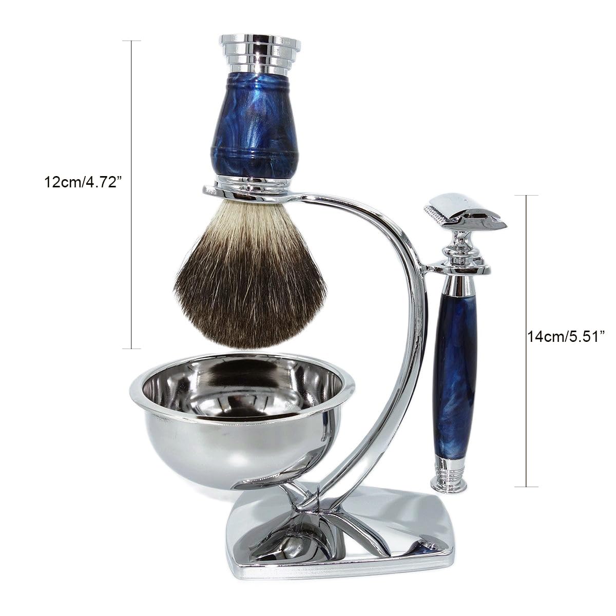 Premium Wet Manual Double Edge Safety Razor Shaving Set with 10 Original Blades, Shave Brush, Stainless Steel Soap Bowl, Barbershop Grooming Shaver Set for Men