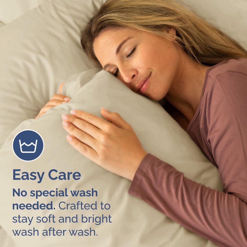 King Pillow Cases Set of 2 - Ultra Soft Hotel Quality Pillowcase Covers - Comfy, Cozy & Wrinkle Free - Shrinkage, Stain and Fade Resistant - Machine Washable Pillow Protectors - 2 Piece Set - Cream