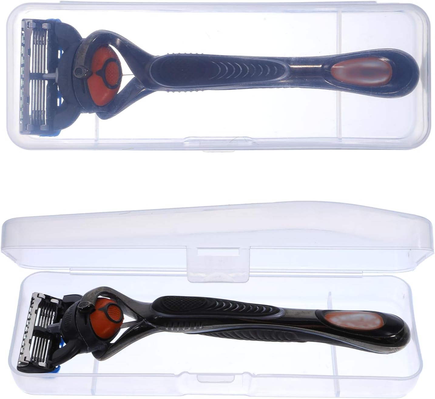 3 Pack Manual Razor Travel Case Transparent Portable Travel Men Manual Razor Protector Universal Portable Shaver Storage Box Shaver Holder Protector Case Organizer for Men Razors And Blade Refills Kit