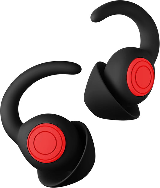 Ear Plugs for Sleeping - Noise Reduction Soft Silicone Earplugs, 2 Pairs Reusable Hearing Protection Earplugs for Noise Sensitivity, Sleep,Travel,Sound Reduction Noise Cancelling - Black