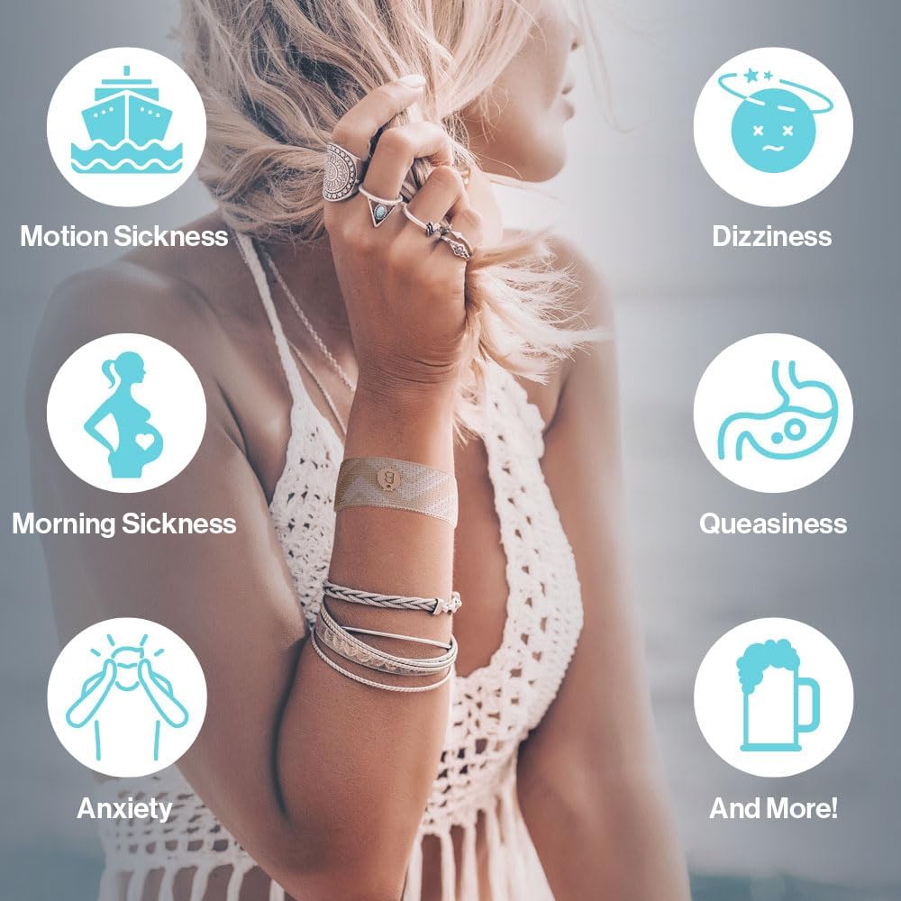 Blisslets Acupressure Relief Band - Cartagena Collection - Parentage (Rosewater/Camel, Medium - 5 5/8" - 6 5/8")