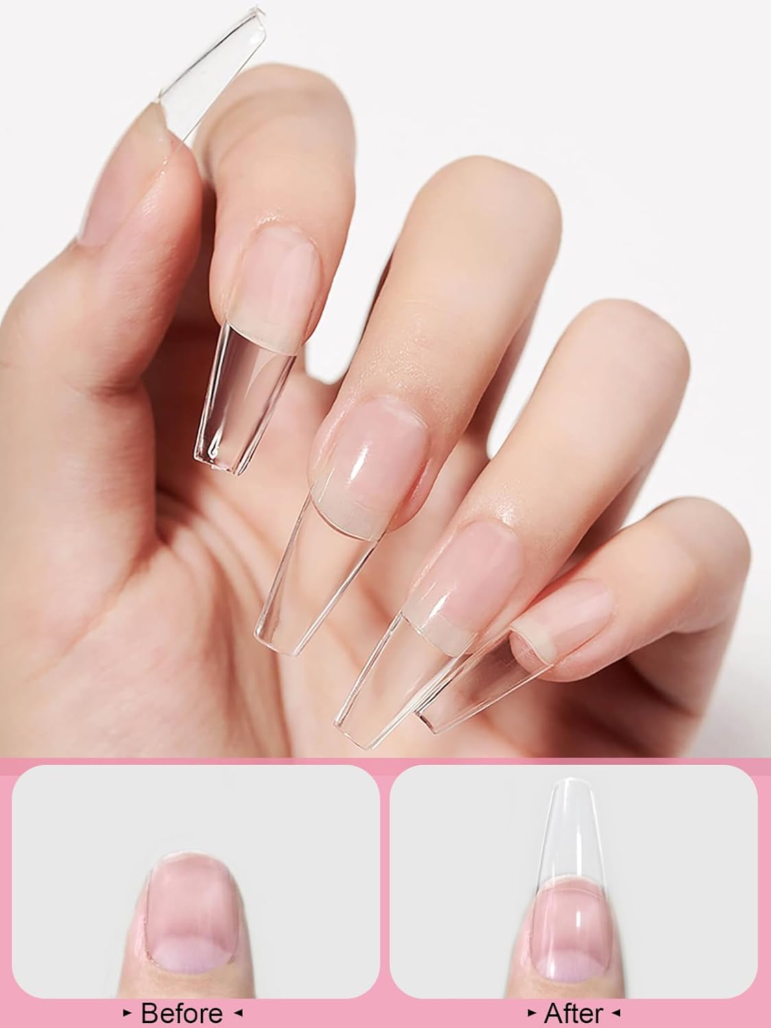 EBANKU Clear Acrylic Powder, 60g/2.12oz Crystal Transparent Acrylic Nail Powder for Nail Extenstion, Nail Carving, Professional Nail Powder for French Manicure, Long-Lasting, No Lamp Needed