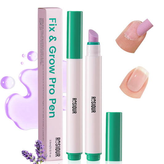 Ceramic Cuticle Oil Pusher Pen: 2PCS Nail Cuticle Buffer Pens for Hangnails, Dry & Damaged Nails, Moisturize Strengthen Brighten Nails