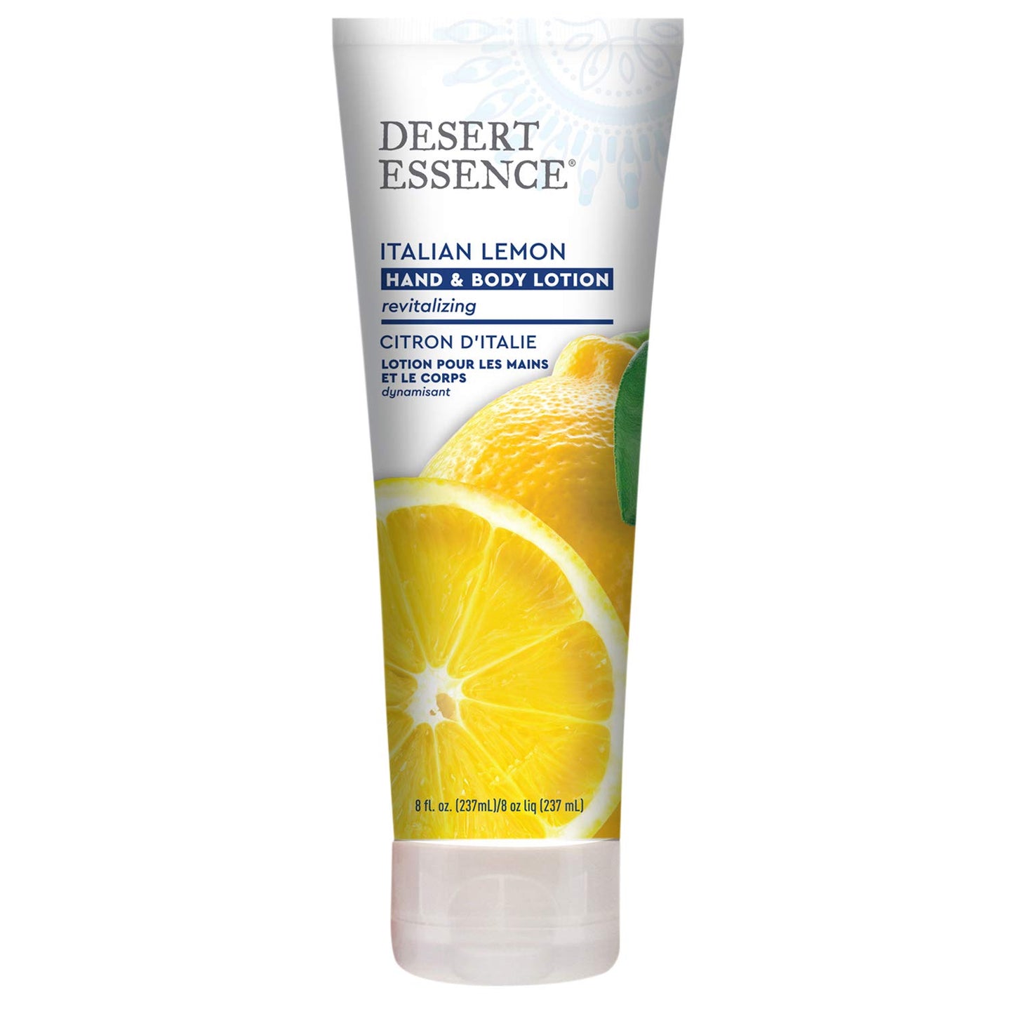 Desert Essence Italian Lemon Hand & Body Lotion - 8 Fl Ounce - Energizing - Shea Butter - Coconut & Jojoba Oil - Hydrate & Soften Skin - Refreshing - Aloe Vera