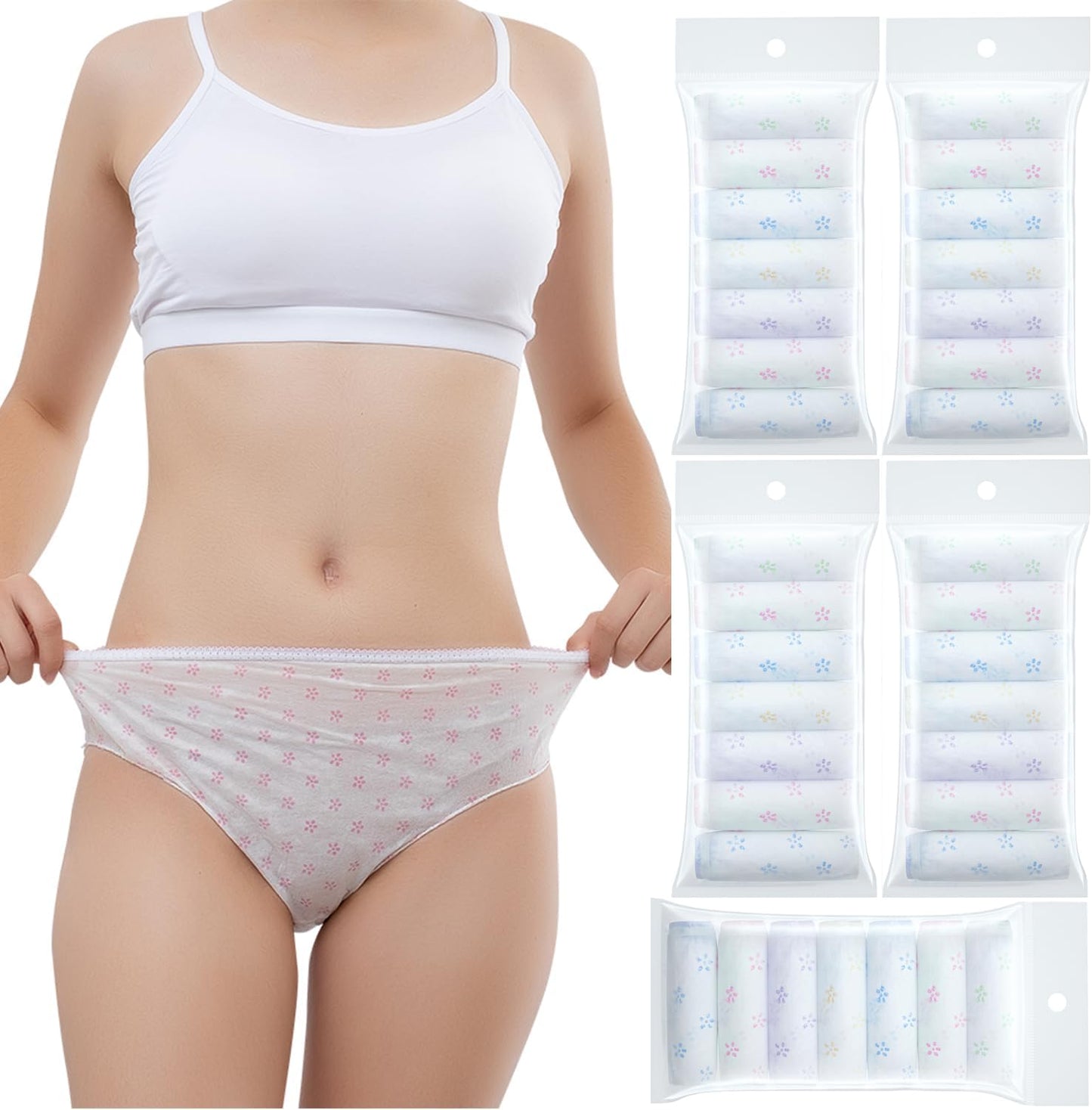 Women's Disposable Underwear Ladies Briefs Paper Printing Panties for Travel Hotel SpaHospital Stays Emergencies