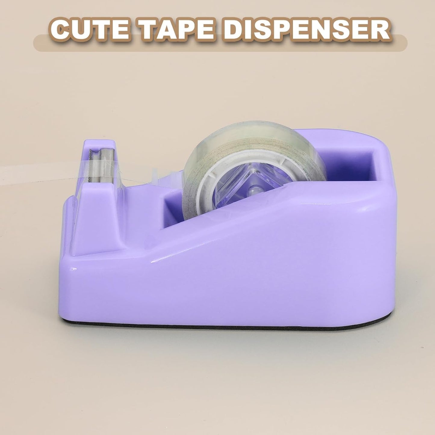 PATIKIL 2pcs Tape Dispenser Desk, Small Tape Dispenser Cute Desktop Dispenser Holder for Tape Office Desktop, Blue Purple