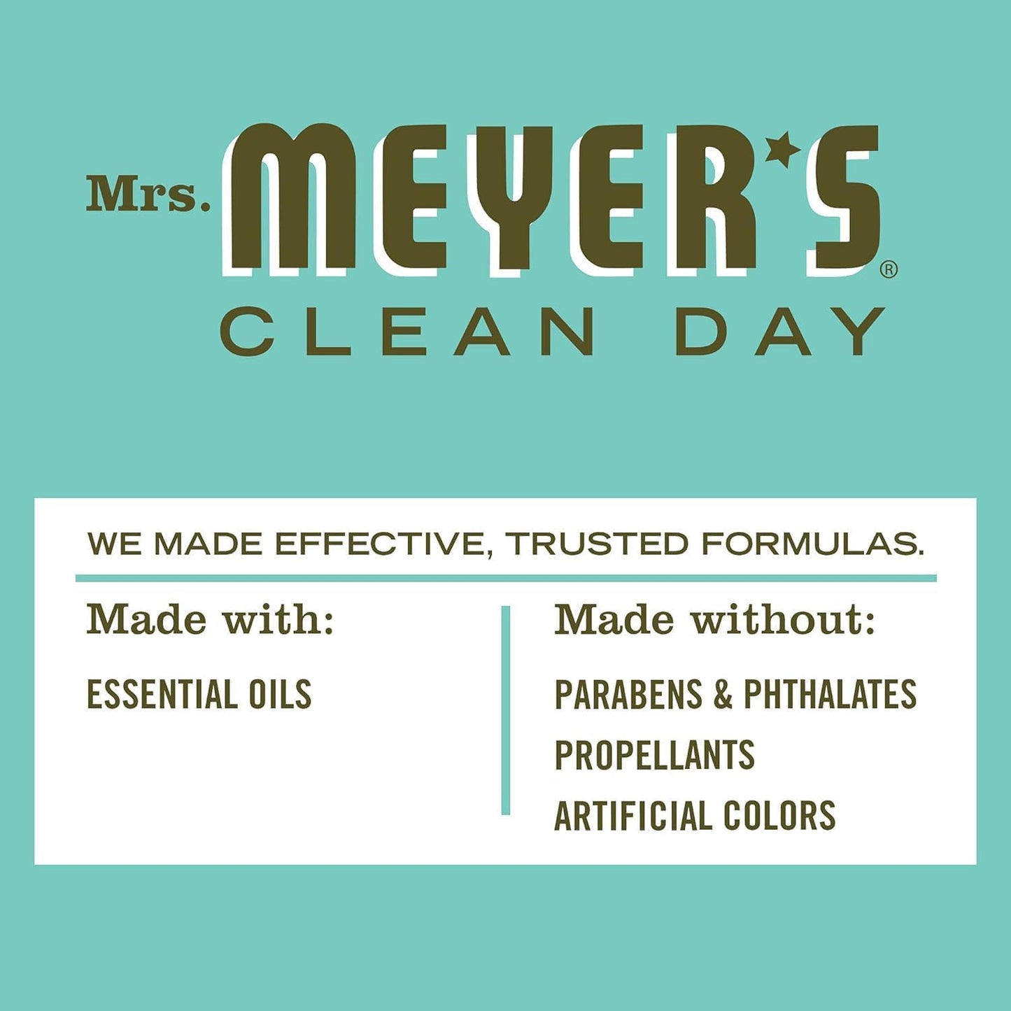 MRS. MEYER'S CLEAN DAY Room and Air Freshener Spray, Non-Aerosol Spray Bottle Infused with Essential Oils, Basil, 8 fl. oz