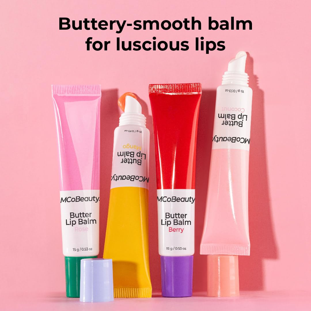 MCoBeauty Butter Lip Balm - Coconut, Hydrating Lip Care, Vegan, Cruelty Free Cosmetics