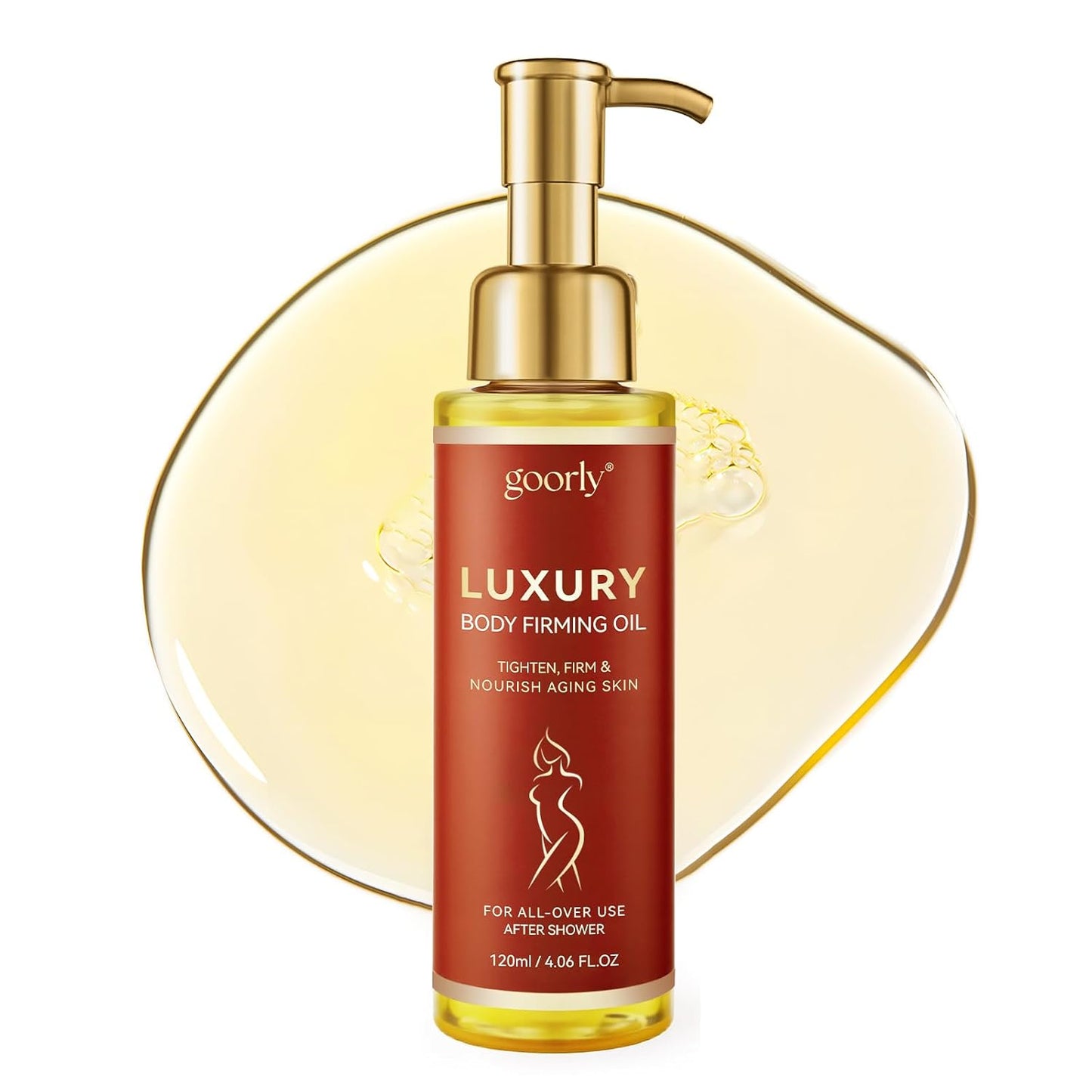 Luxury Body Firming Oil, Natural Plant Oils with Cactus Extract and Camellia Oil, Firms All Over Skin, Deeply Moisturizes, Body Oil for Women, 4.06 fl oz
