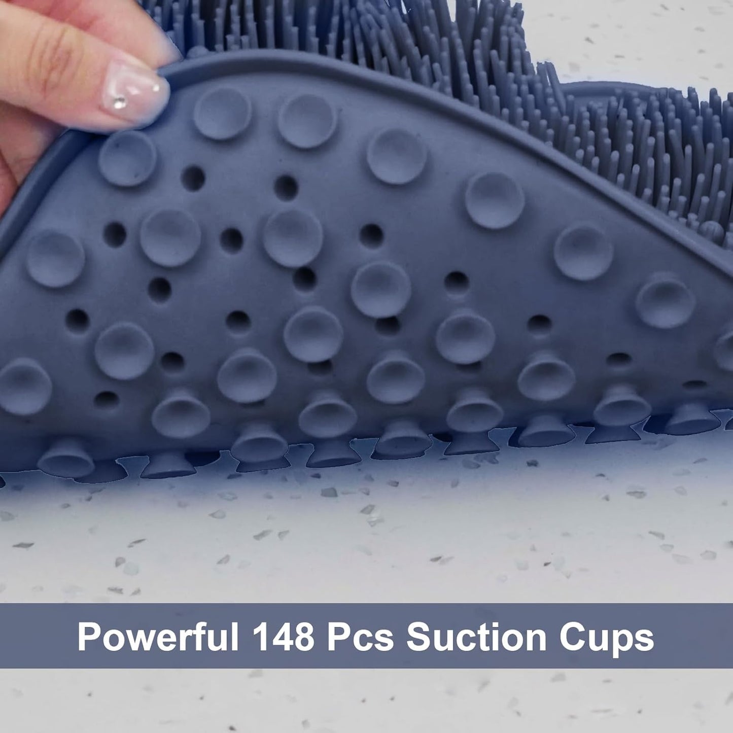 BESKAR Shower Foot Scrubber Mat with Non-Slip Suction Cups, Foot Spa Brush for Cleaning & Exfoliating Your Feet No Bend, Foot Points Reflexology Mat for Relax Your Feet