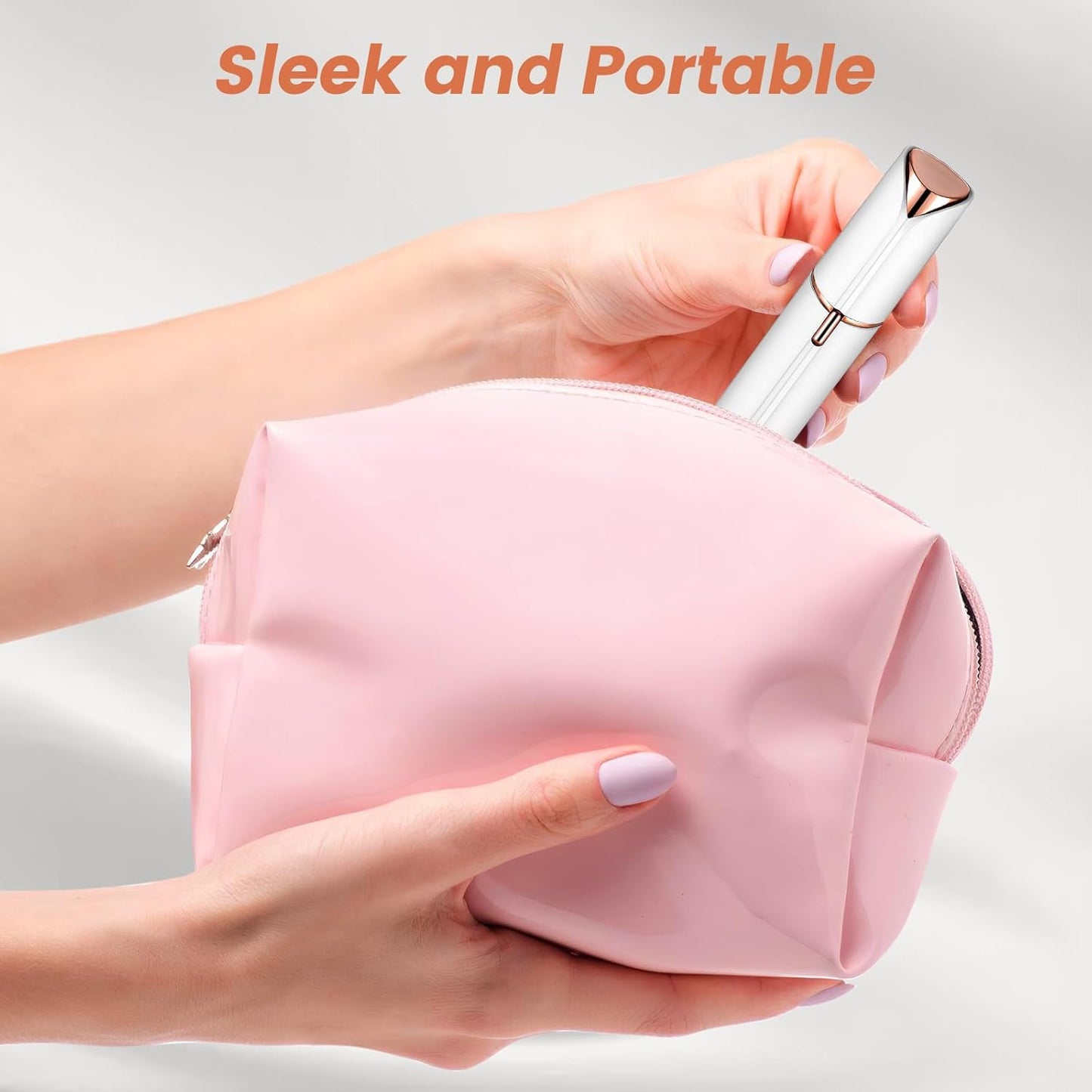 Facial Hair Remover for Women- as Seen on TV Painless Face Shaver -Mini Hair Remover, Electric Razor Shaver Portable Bikini Epilator for Lips, Chin(White+2 Heads)