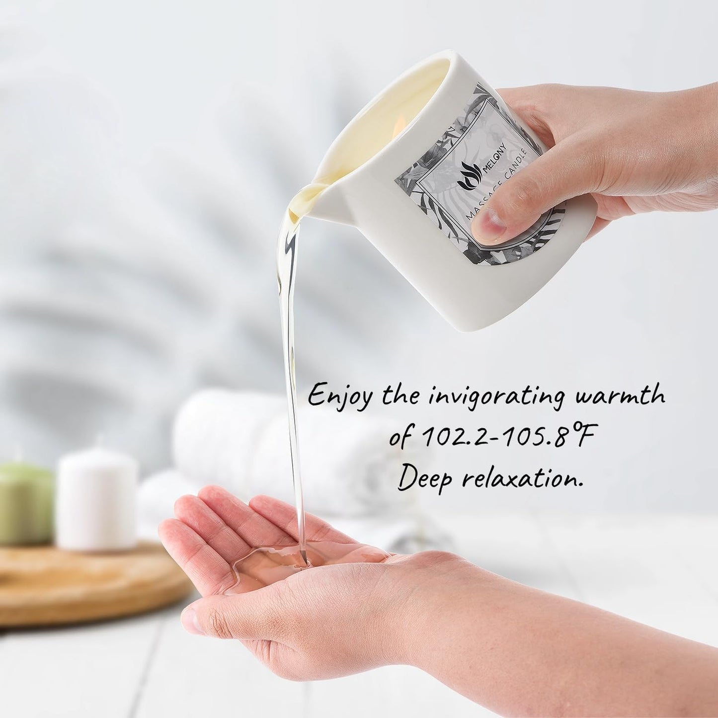 MELONY Massage Candle Oil, Moisturizing, Body Oil Candle, Natural Soybeans, 8.1 oz, Bamboo Orchid