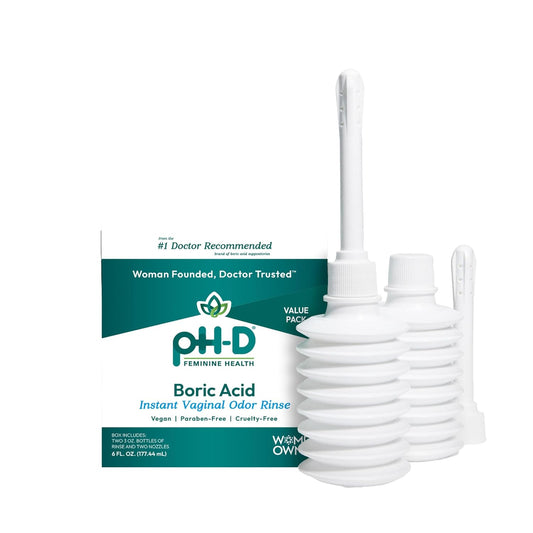 pH-D Feminine Health Support - Instant Odor Rinse with Boric Acid for Vaginal Odor - Vegan, Paraben-Free, Cruelty-Free, 6 Fl Oz Total, (3 Fl Oz, Pack of 2)