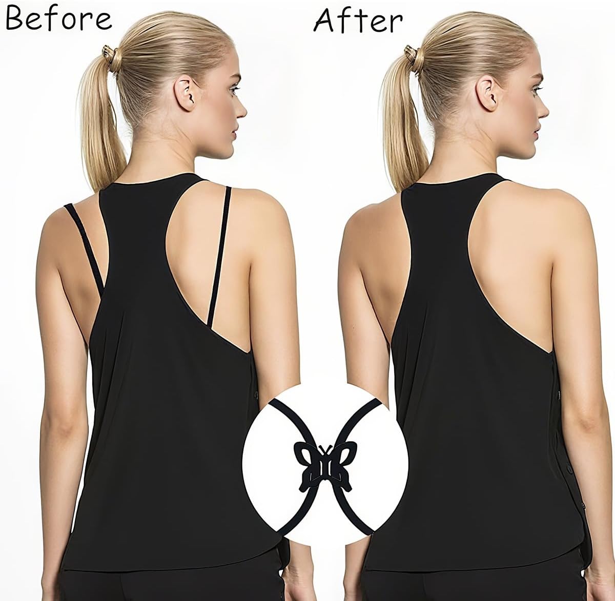 18 Pcs Bra Straps Clips Adjustable Non Slip Bra Clips for Racerback Bra Straps Holder Bra Extenders 2/3 Hook