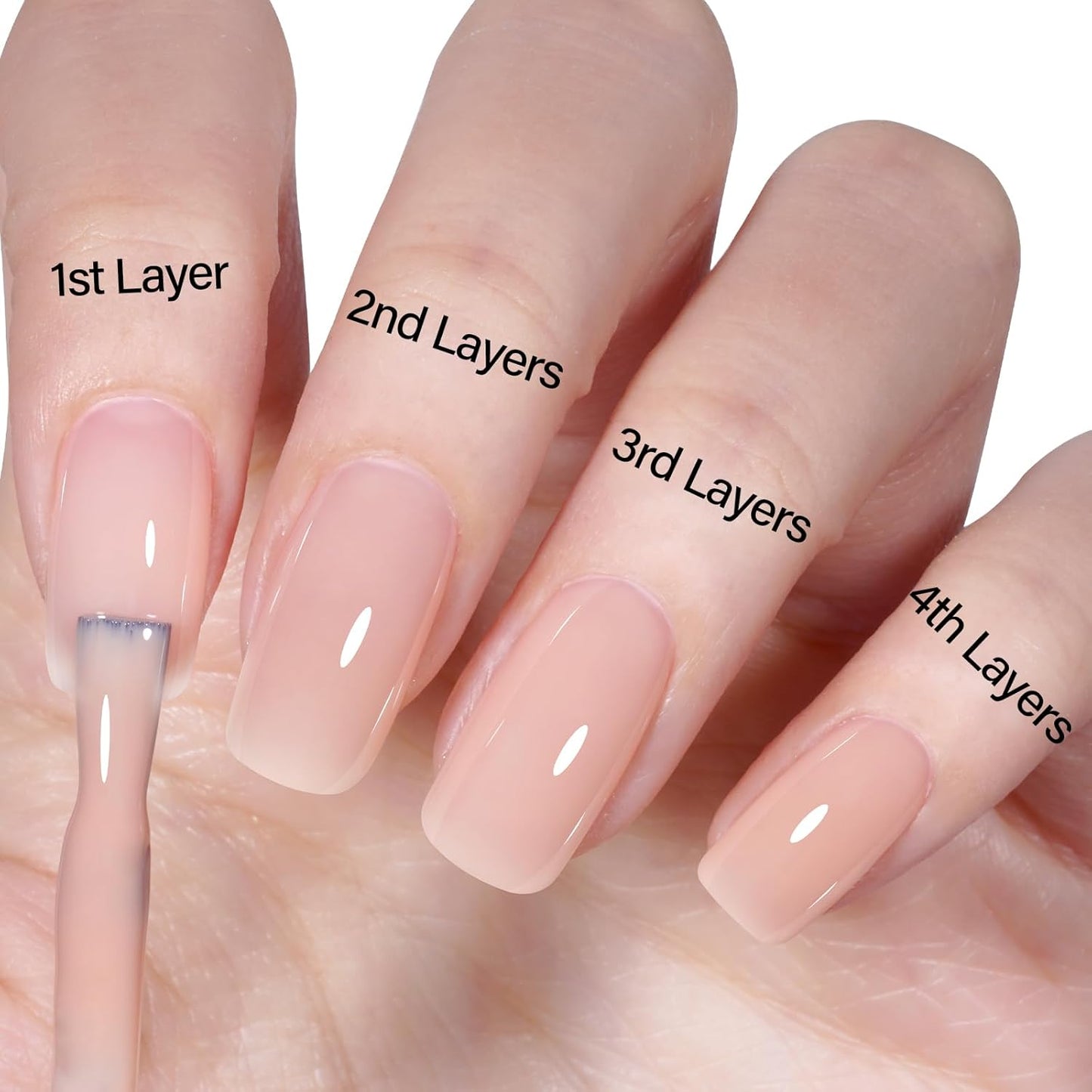 AILLSA Nude Gel Nail Polish Skin Kiss Jelly Gel Polish Neutral Sheer Skin Tones Translucent Gel Polish Long Lasting Light Tan Color Soak Off U V Gel for French Manicure Nail Art at Home 0.51 Oz