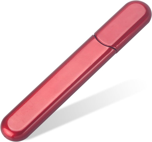 Premium Glass Nail File with Case, Crystal Diamond Salon Best Beauty Nail Buffer for Natural and Acrylic Nails Christmas Gift for Woman and Man,Wine Red