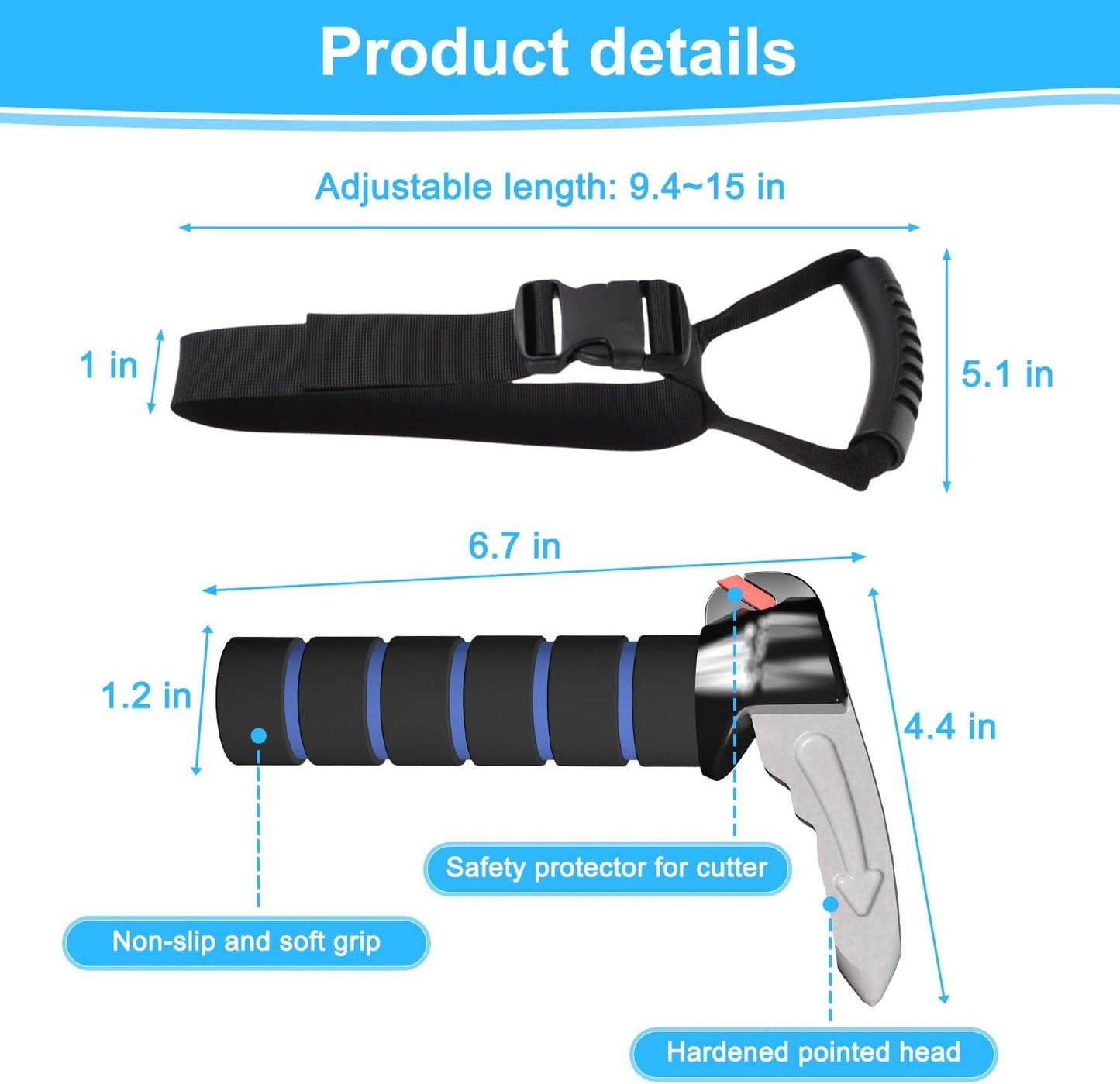 3 in 1 Car Door Handle for Elderly-Car Handle Assist - Vehicle Support - Standing Mobility Aid Tool -Door Latch for Seniors