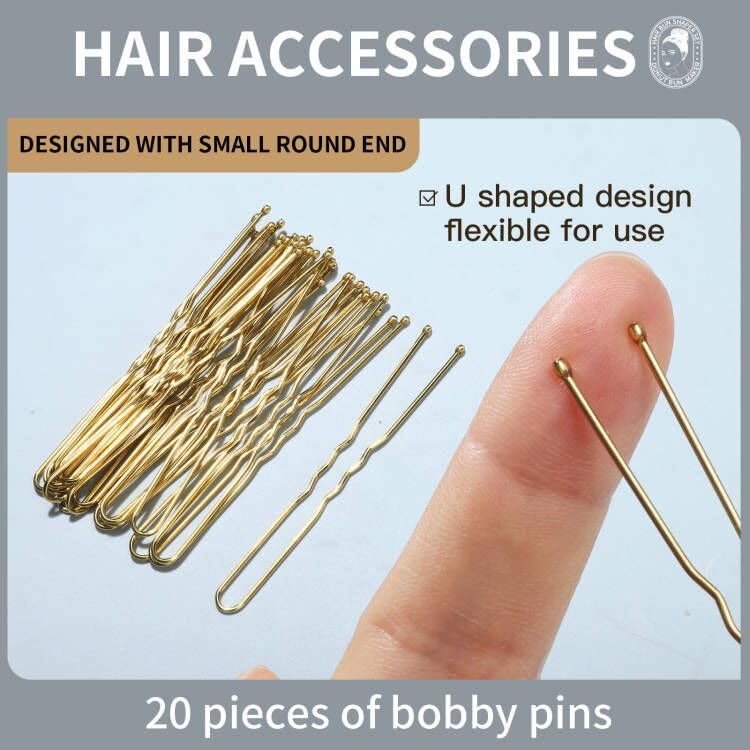 Teenitor 4pcs Hair Bun Shaper Set with Extra-large, Large, Medium, Small Donut Hair Bun Maker, 20pcs Large Bobby Pins, Gold
