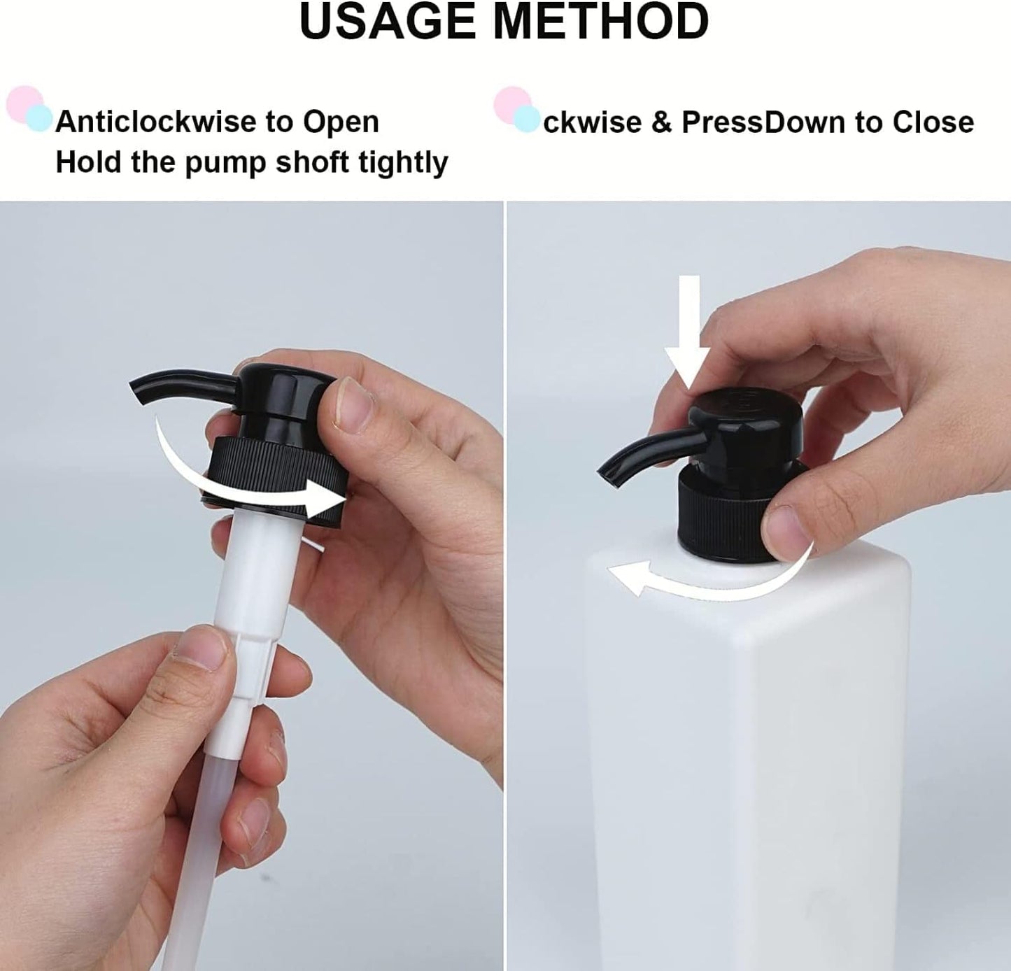 Shampoo and Conditioner Dispenser (Set of 3, 21oz) Modern Refillable Shampoo Pump Bottles for Shower Soap - Empty Body Wash Dispenser Set for Bathroom