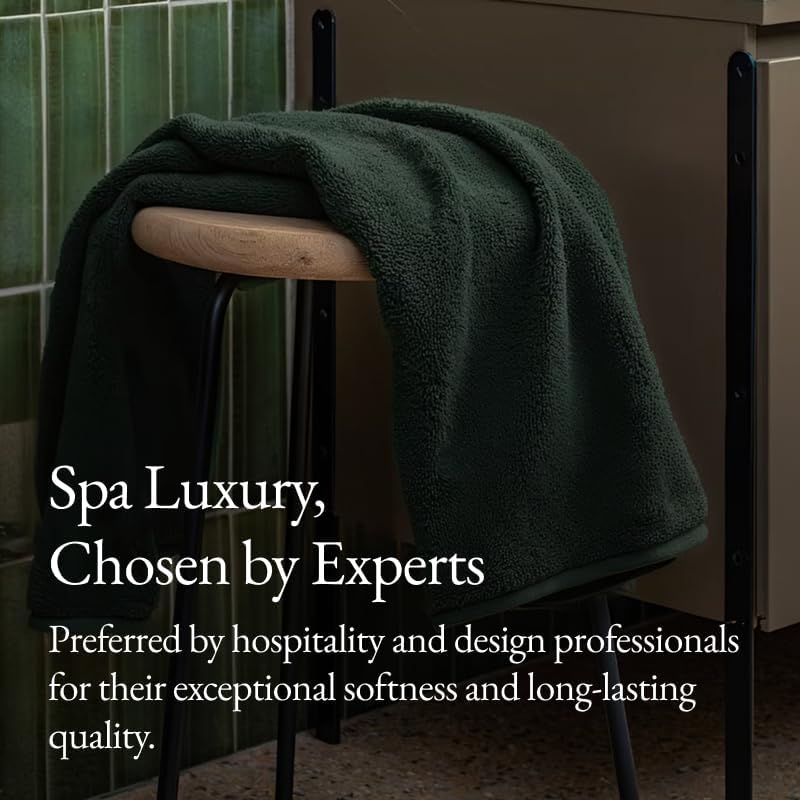 Italic Ultraplush 100% Australian Cotton Hand Towels - Set of 2 Luxury Hand Towels, Ultra Soft and Highly Absorbent 800GSM for Bathroom,Shower, Hotel, and Spa (Deep Forest)