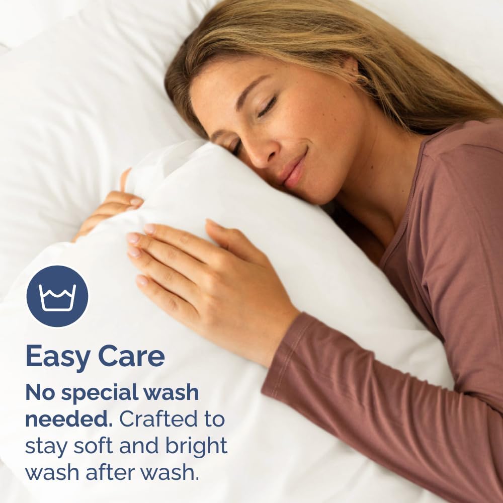 Standard Pillow Cases Set of 2 - Soft Hotel Quality Pillowcase Covers - Comfy & Wrinkle Free - Stain & Fade Resistant - Machine Washable Pillow Protectors - 2 Piece Set - Standard Size Antique White