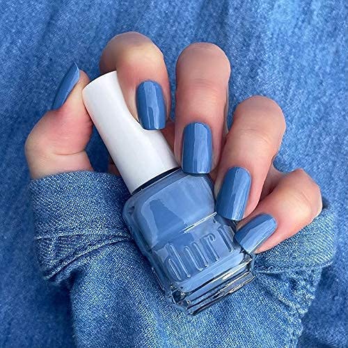 duri Nail Polish, 783 Freeze The Day, Muted Blue, Full Coverage, Glossy Finish, Quick Drying, 0.45 Fl Oz