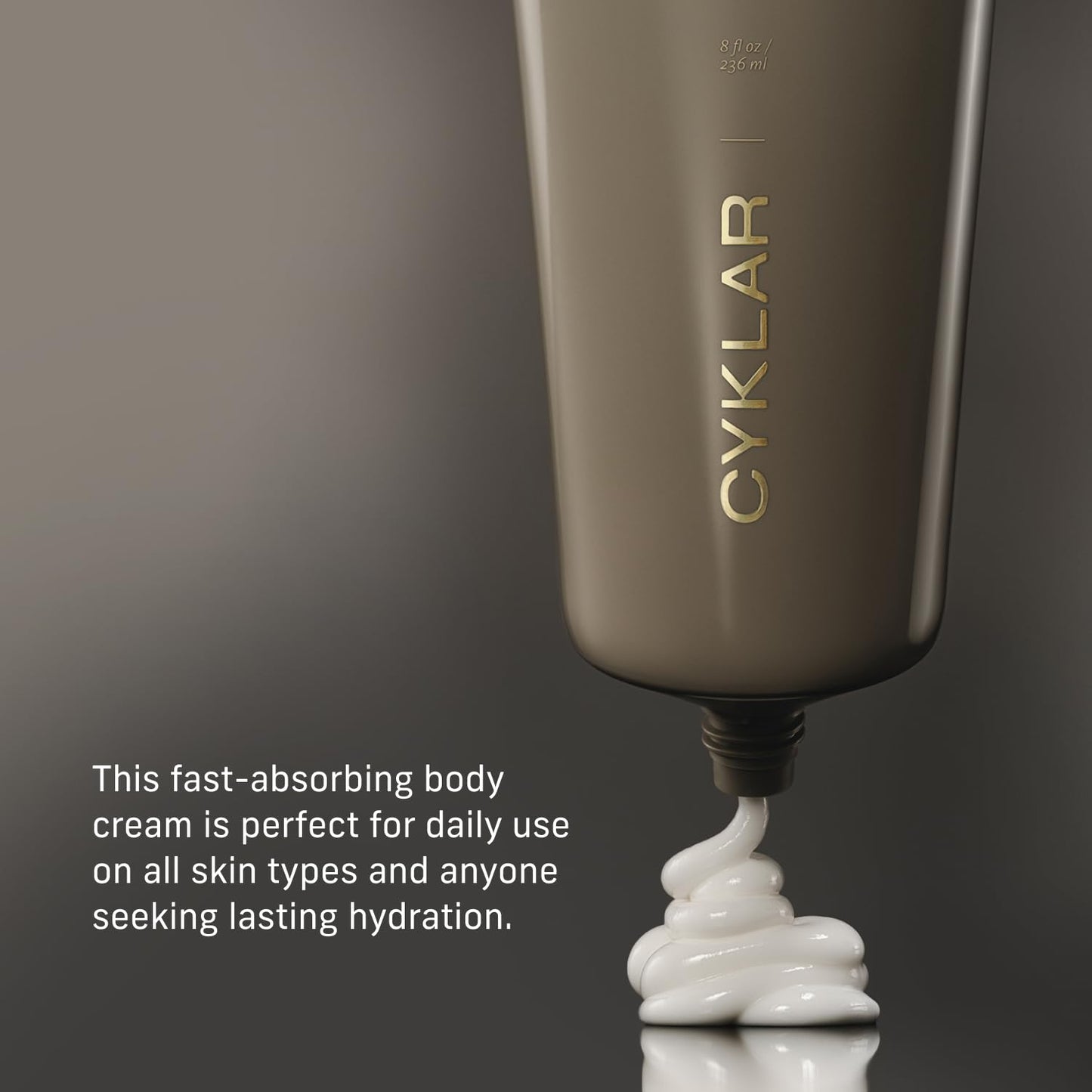 CYKLAR Nutrient Rich Body Cream. Crescent Fragrance Nourishing Moisturizer with Niacinamide and Banana Flower Extract. Deep Hydration, Thick Body Lotion, Dry Skin Cream for Women and Men, 8 Fl Oz