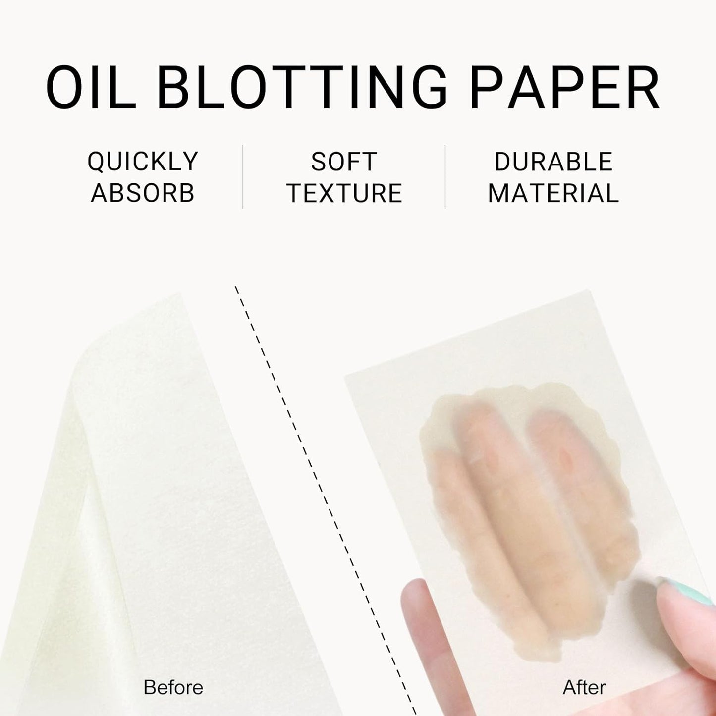 KYDA 200 Sheets Face Oil Blotting Paper, Included Refills, Mirror and Puff, Oil Absorbing Sheets for Makeup, Oil Control Shine, Absorb Excess Oil, Travel Size Gentle Face Makeup, Gardenia