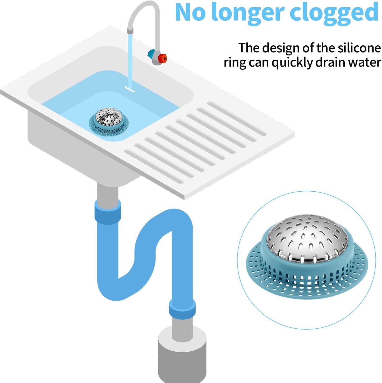 Shower Drain Hair Catcher, Shower Drain Cover, Bathtub Drain Hair Catcher for Pop-Up & Regular Drains