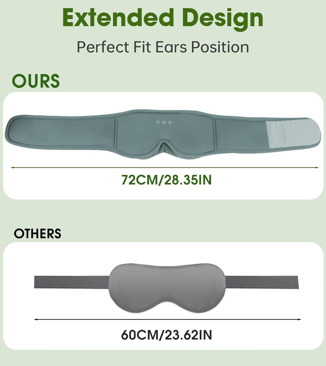 Bamboo Cotton Sleep Mask with Bluetooth Wireless Headphones - Blackout Eye Mask for Sleeping 3D Contoured Sleep Headband Ear Muffs Lengthen & Low Noise Hook for Better Experience (Grey)