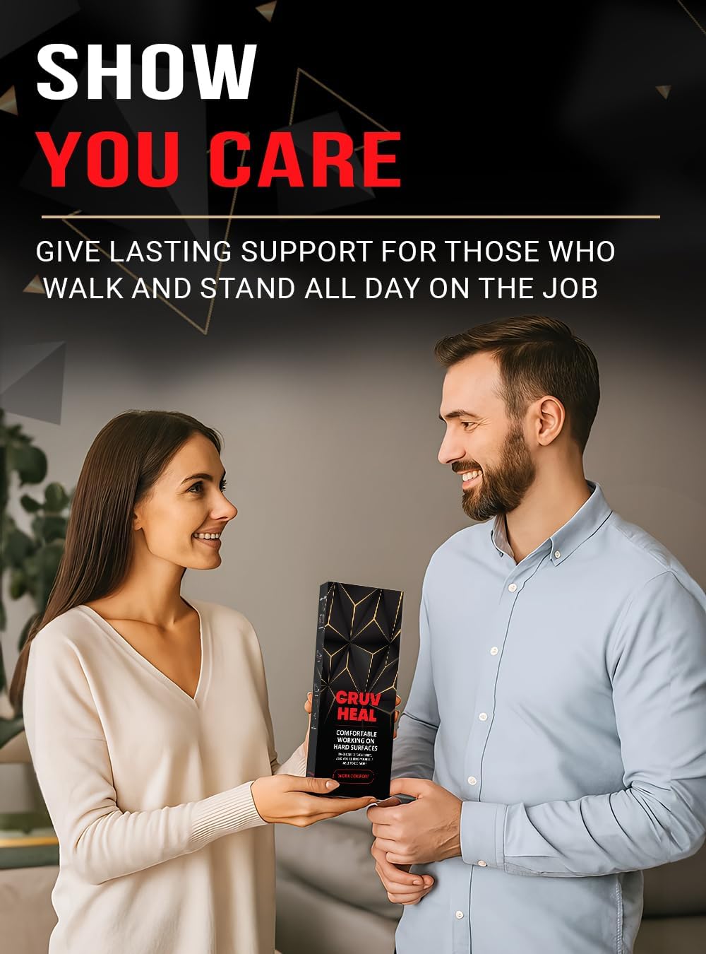 2 Pairs of Work Pro Comfort Insoles - Foot Pain Relief - Cushioning and Shock Absorption - Work Boot Insoles for Men Women - Non-Slip Anti Fatigue Inserts (M, 2-Pairs-Black)