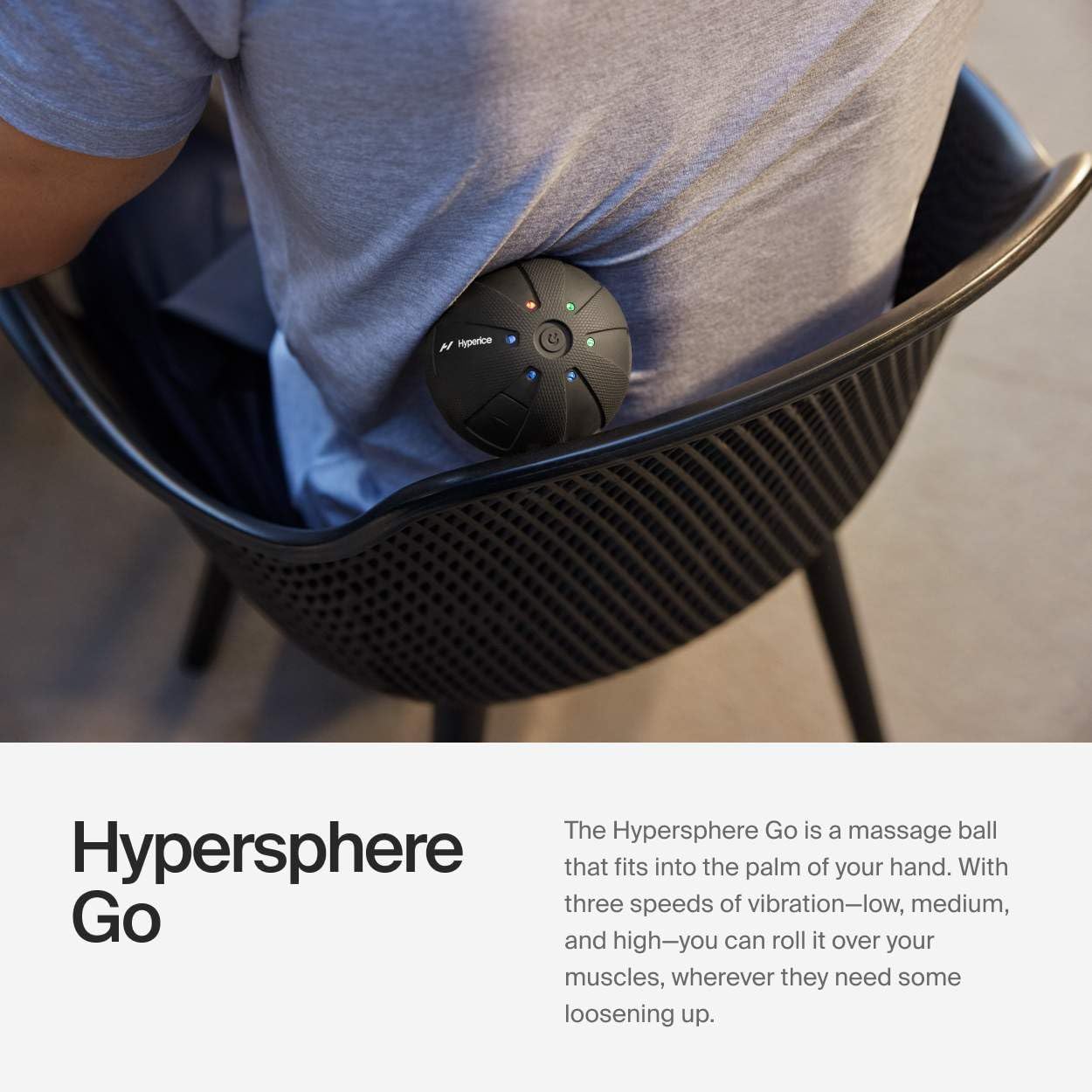 Hyperice Hypersphere Go - Vibrating Massage Ball for Muscle Recovery, Myofascial Release and Soreness Relief - Portable Fitness Massager, Perfect for use at The Gym, or at Home - FSA and HSA
