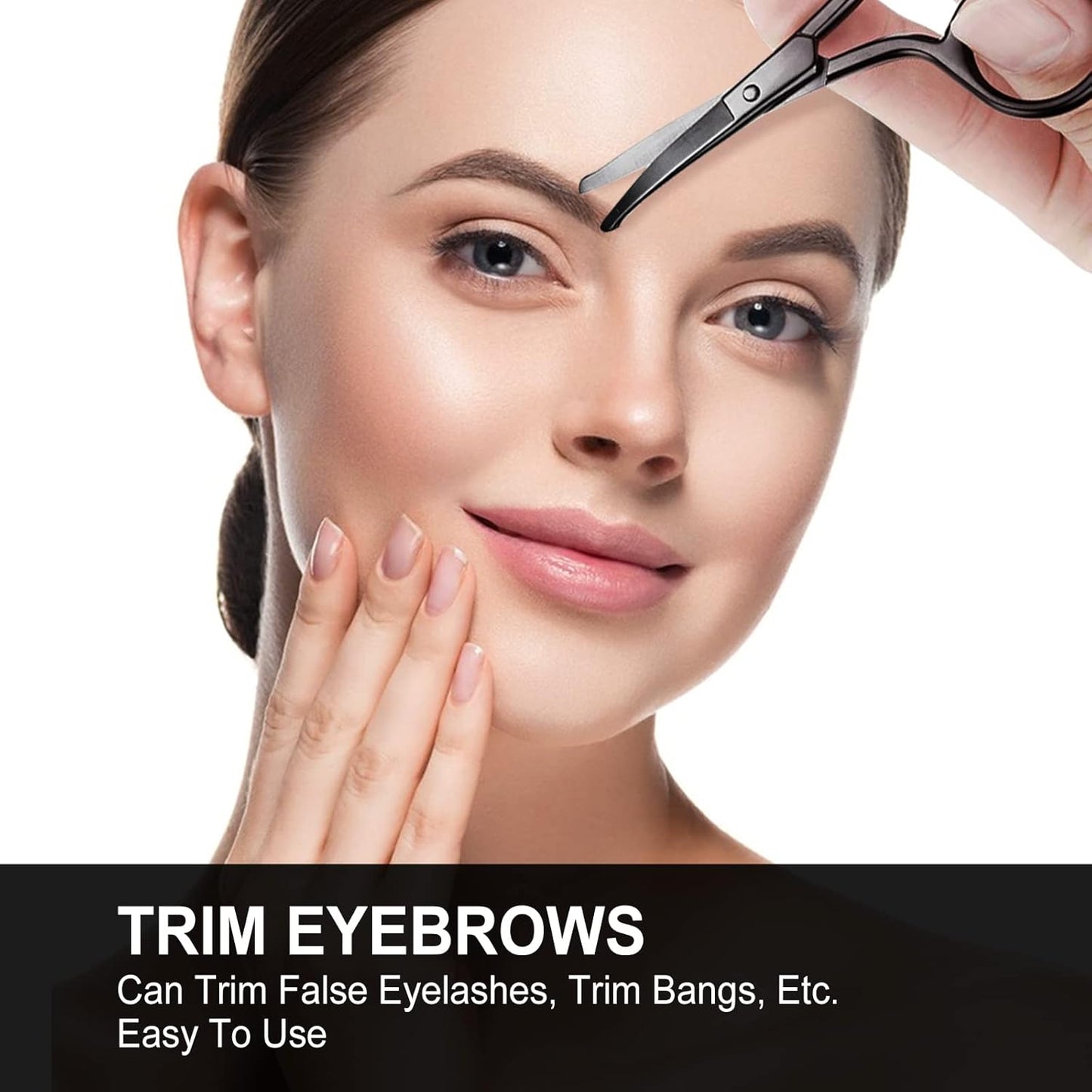 Upgraded Eyebrow Scissors, Small Round Tip Design, Professional Grooming Scissors for Hair, Eyelashes, Nose, Eyebrow Trimming, Mustache