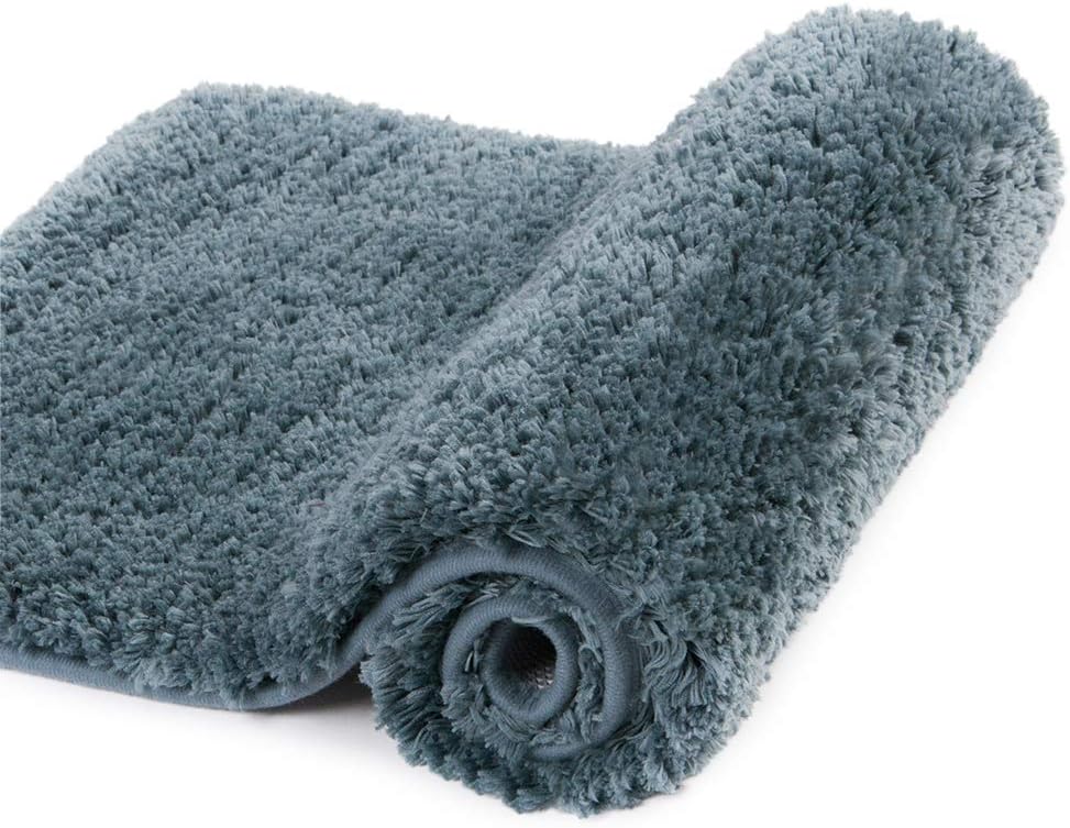 Walensee Large Bathroom Rug (24 x 36, Slate) Extra Soft and Absorbent Shaggy Bath Mat Machine Washable Microfiber Non Slip Luxury Floor Mat