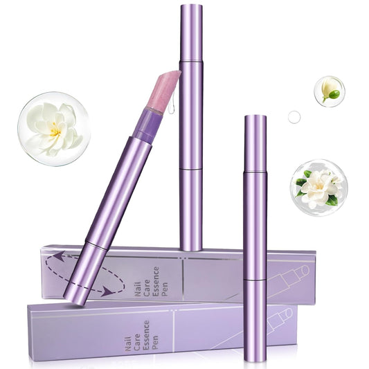 3-in-1 Cuticle Oil Pen, Cuticle Pusher Nail Oil Pen with Rotating Design, Nail Care Pen, Nail Buffer Pen for Hangnails, Dry and Damaged Nails, Moisturize Strengthen Daily Nails Care (3PCS)