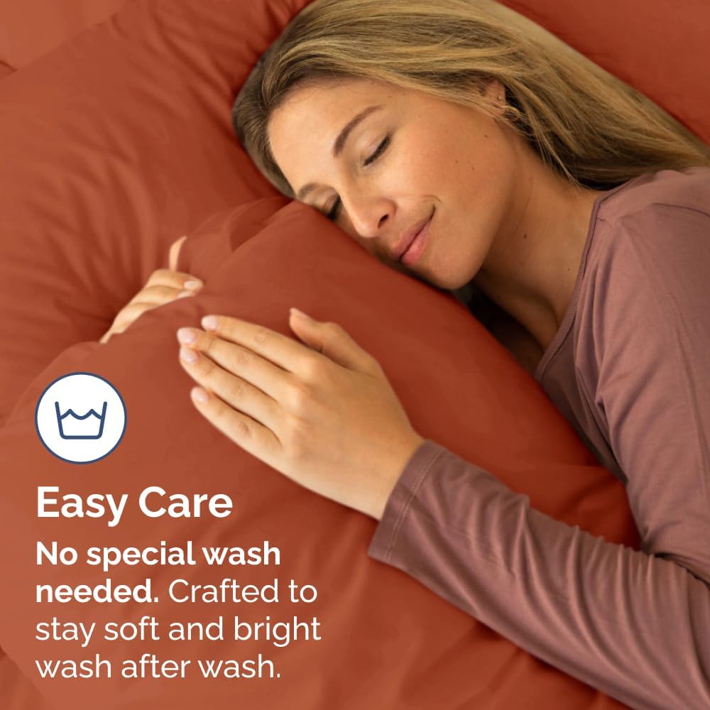 Queen Pillow Cases Set of 4 - Ultra Soft Hotel Quality Pillowcase Covers - Comfy, Cozy & Wrinkle Free - Shrink, Stain & Fade Resistant - Machine Washable Pillow Protectors - 4 Piece Set - Terracotta