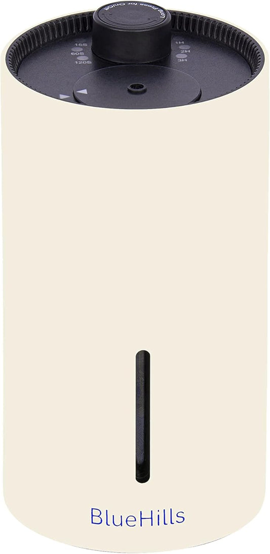 BlueHills Waterless Essential Oil Diffuser USB Travel Cordless Aroma Large Room Portable Battery-Operated Rechargeable Car Home Hotel Long Runtime Compact Premium Wireless Mini Diffuser – J05 Beige