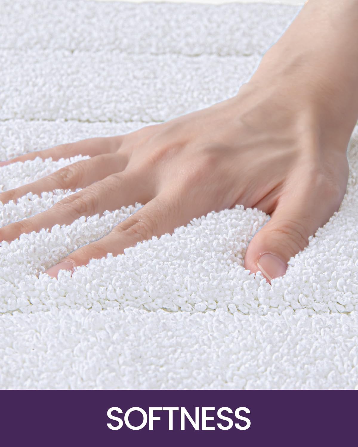 DEXI Bathroom Rug 32x20, Non Slip Washable Bath Mat for Shower Floor, Absorbent Soft Bathmat with Rubber Backing, Quick Dry Microfiber Carpet, White