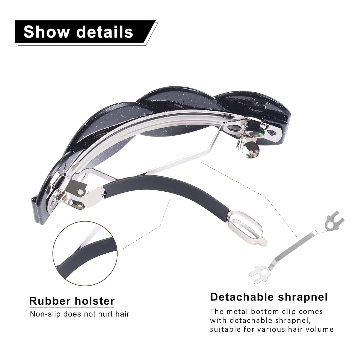 Large Hair Barrettes for Women Beautiful Lines Simple Retro Classic Snap French Hair Clips Fashion Hair Accessories for Women Thick Hair 3 Pcs