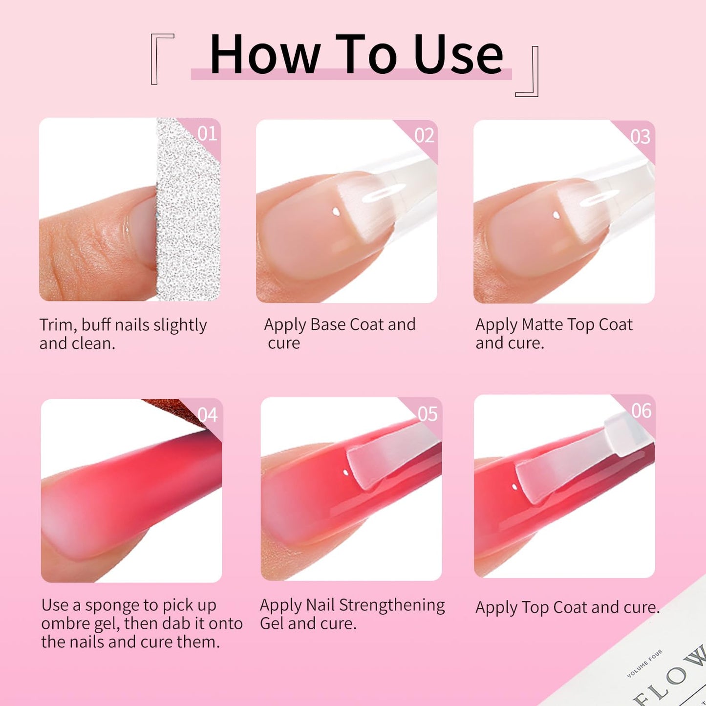 8 Colors Ombre Gel Pat Nail Polish Set,Ombre Pigment for Nails,Gradient Painting Gel with 50Pcs Nail Sponges for 3D Gels Nail Art can be Painted in Salon or Home Use