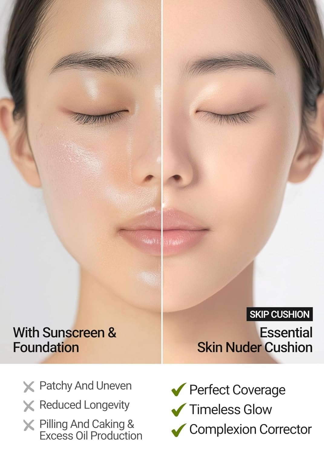 [JUNGSAEMMOOL OFFICIAL] Essential Skin Nuder Cushion (09 Bronze) | Refill Not Included | Natural Finish | SPF50 Broad Spectrum | Makeup Artist Brand | Cream Foundation